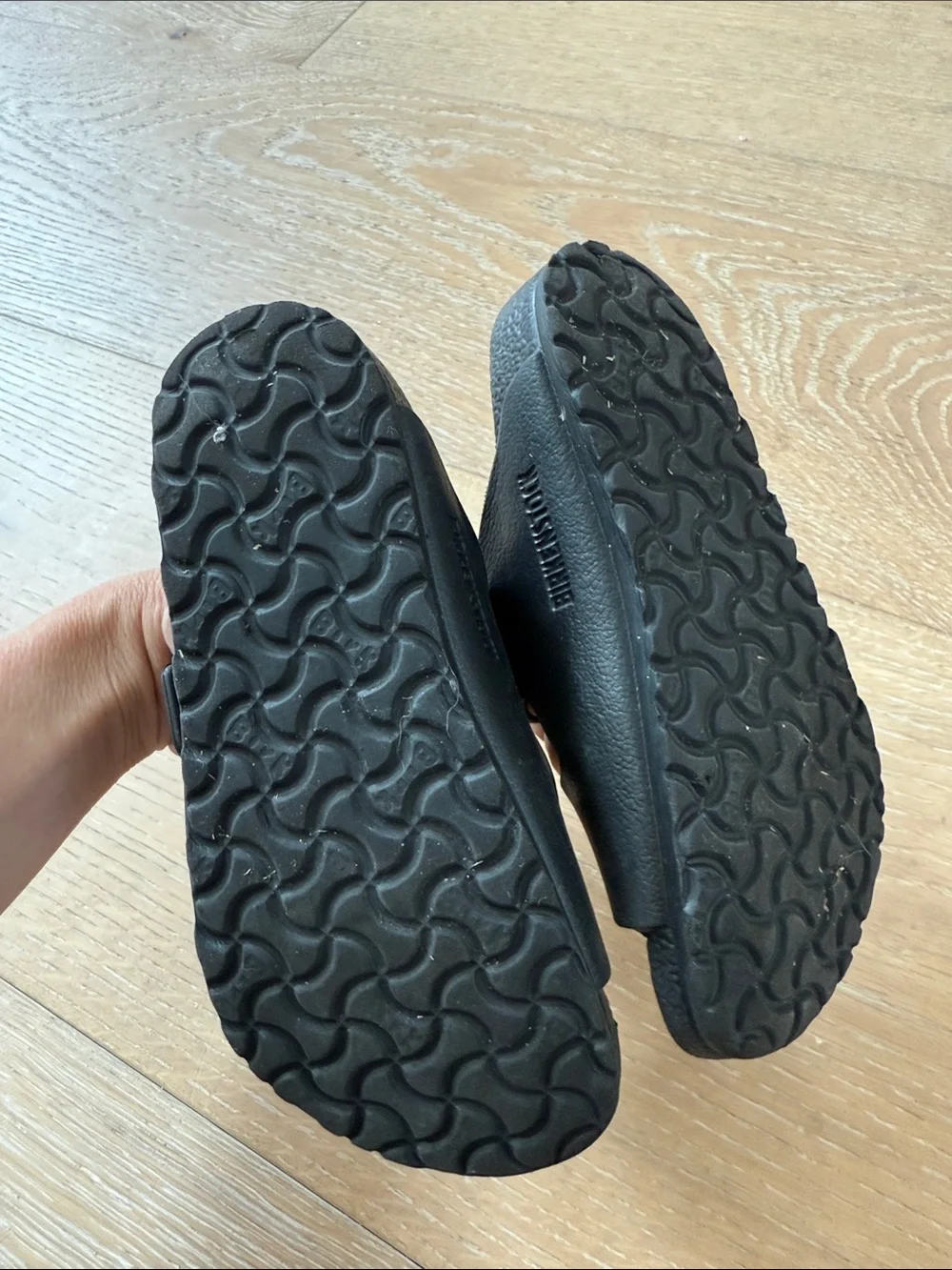 Birkenstock EVA Kids size 26/8-8.5 Black Double-Buckle Slide Sandals